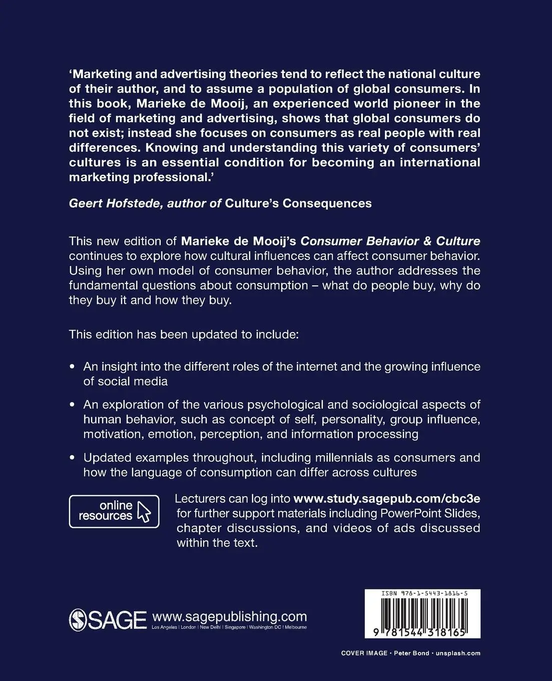 Rückseite: 9781544318165 | Consumer Behavior and Culture | Marieke De Mooij | Taschenbuch | 2019