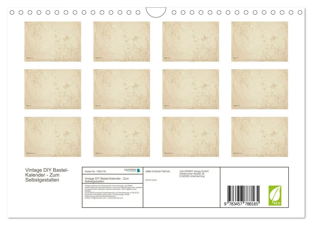 Bild: 9783457788165 | Vintage DIY Bastel-Kalender - Zum Selbstgestalten (Wandkalender...