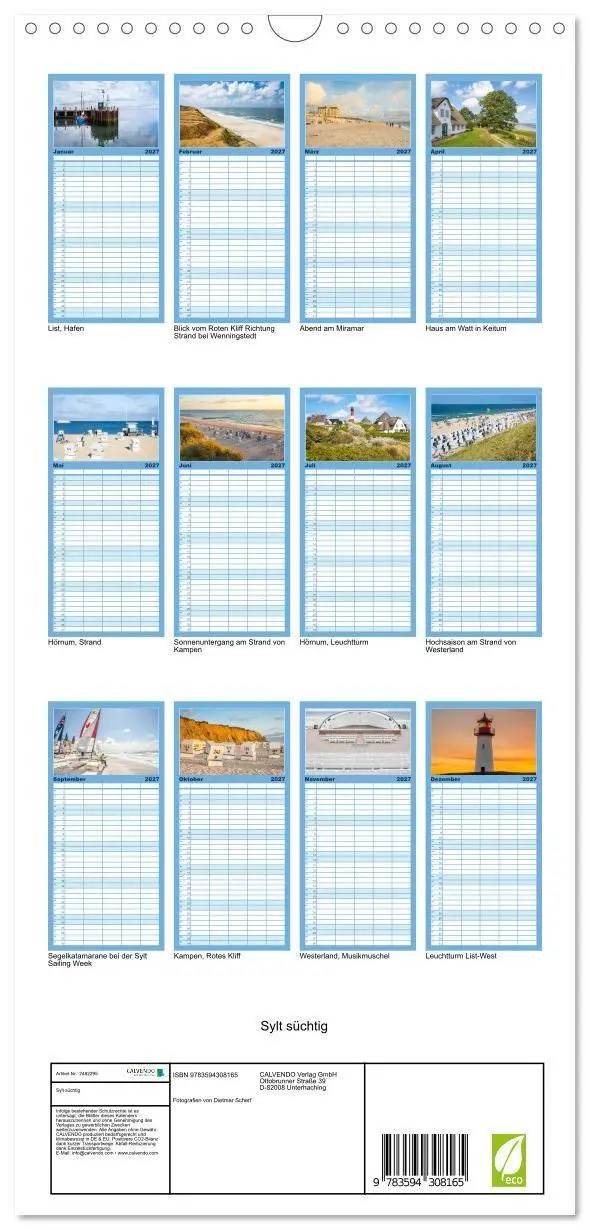 Bild: 9783594308165 | Familienplaner 2027 - Sylt süchtig mit 5 Spalten (Wandkalender, 21...