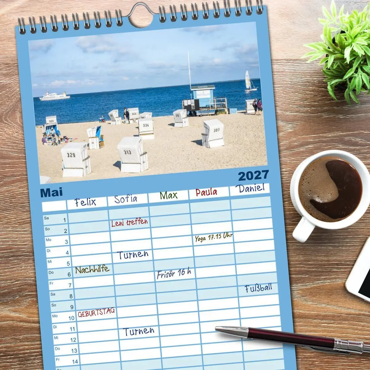 Bild: 9783594308165 | Familienplaner 2027 - Sylt süchtig mit 5 Spalten (Wandkalender, 21...