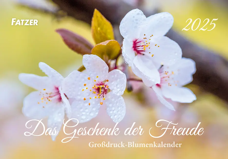 Cover: 9783866038165 | Das Geschenk der Freude 2025 | Tischkalender Großdruck Blumenmotive