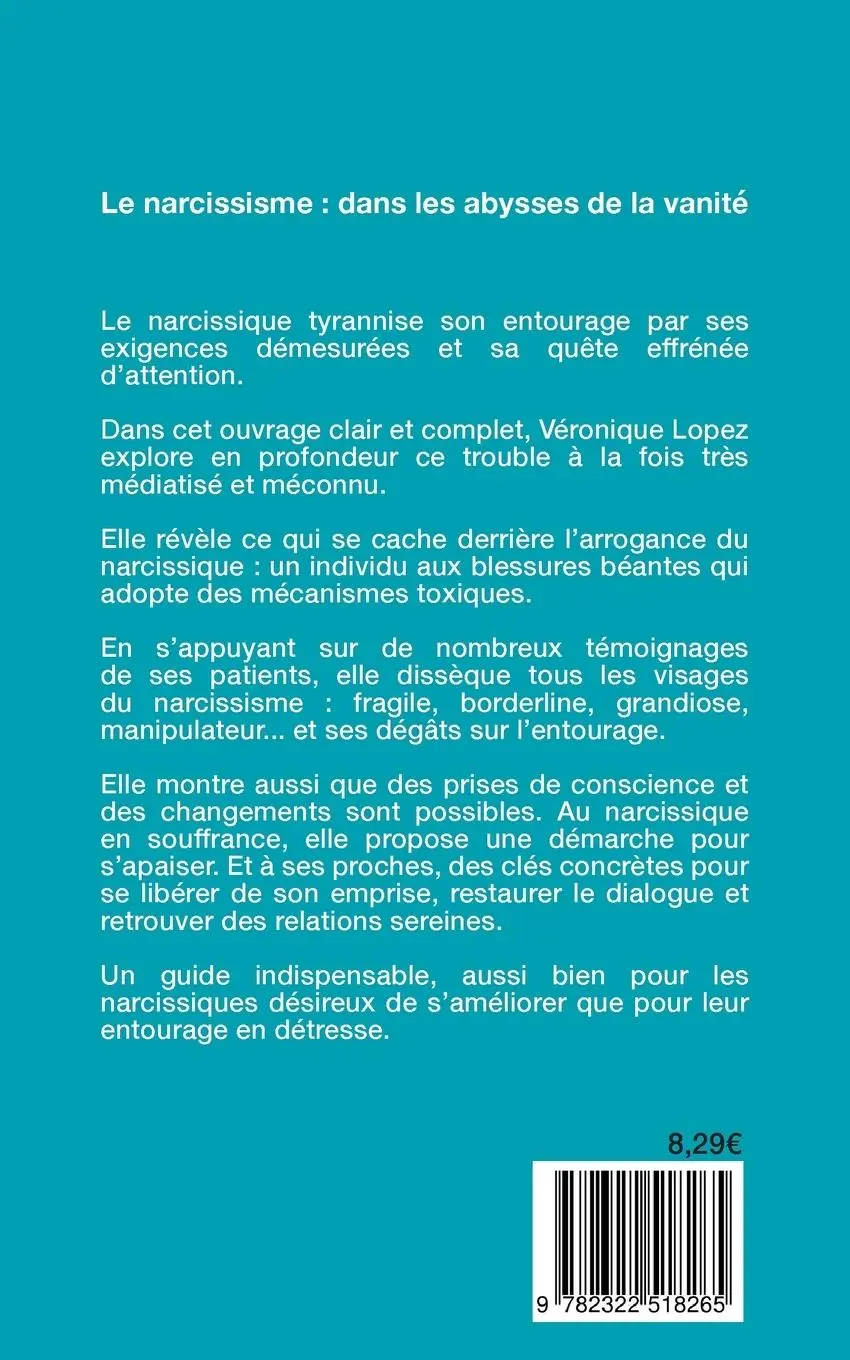 Rückseite: 9782322518265 | Narcissisme : quand l'ego dévore les relations | Véronique Lopez