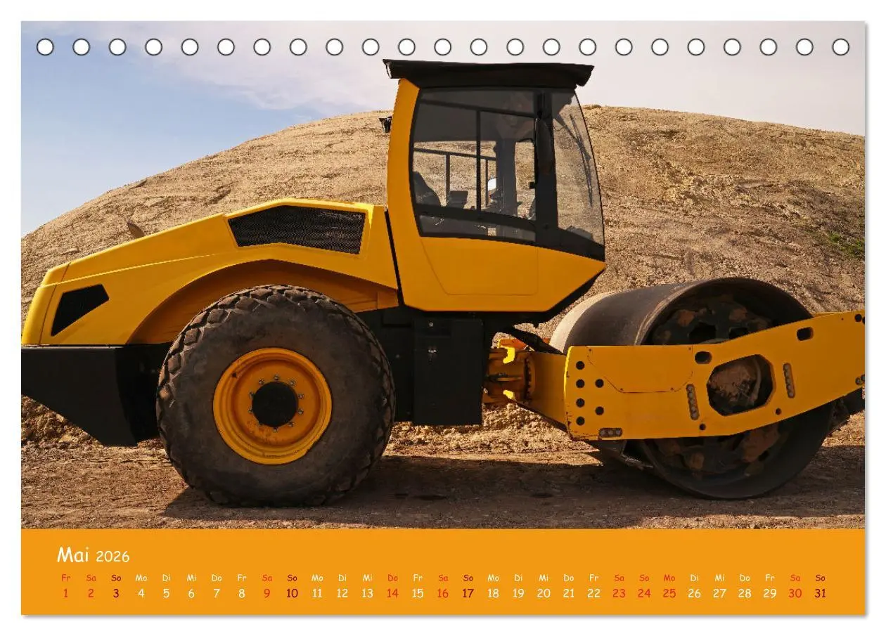 Bild: 9783457608265 | Baumaschinen im Einsatz (Tischkalender 2026 DIN A5 quer), CALVENDO...