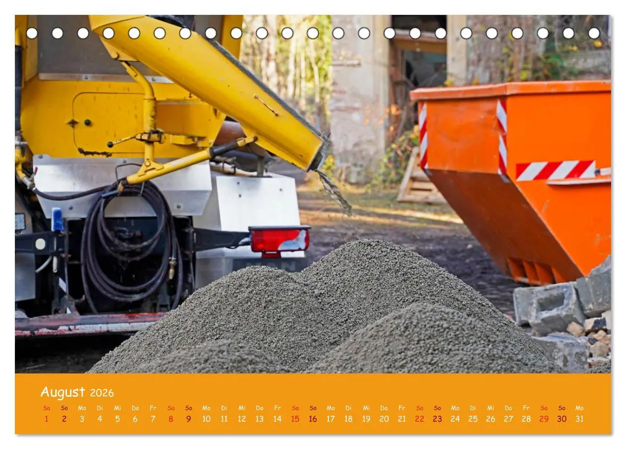 Bild: 9783457608265 | Baumaschinen im Einsatz (Tischkalender 2026 DIN A5 quer), CALVENDO...