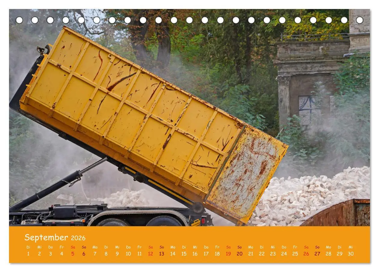 Bild: 9783457608265 | Baumaschinen im Einsatz (Tischkalender 2026 DIN A5 quer), CALVENDO...