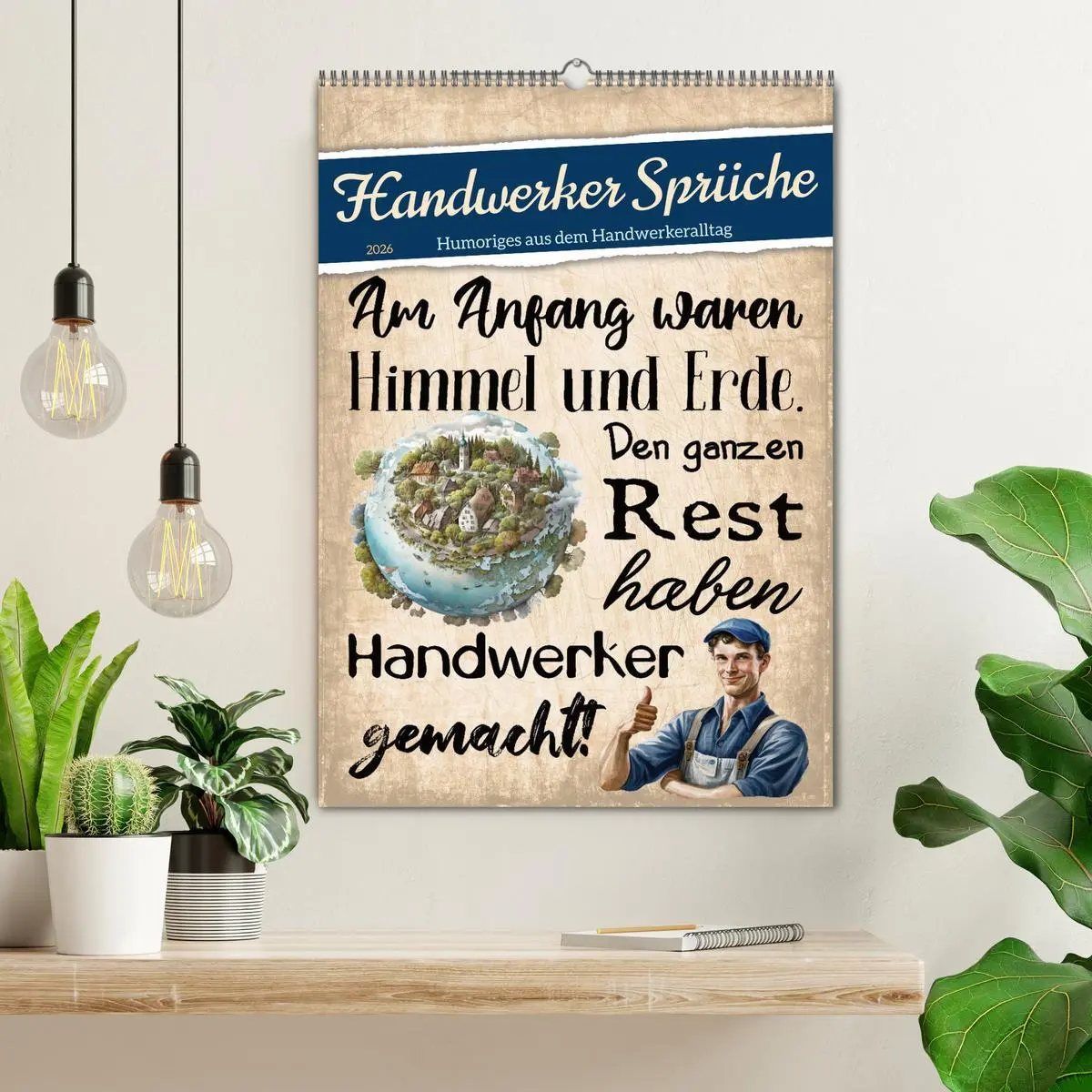 Bild: 9783516318265 | Handwerker Sprüche (Wandkalender 2026 DIN A2 hoch), CALVENDO...