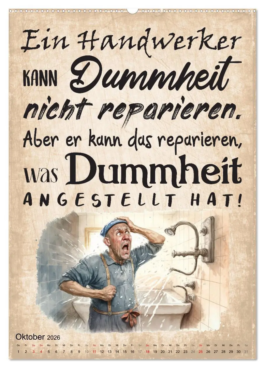 Bild: 9783516318265 | Handwerker Sprüche (Wandkalender 2026 DIN A2 hoch), CALVENDO...