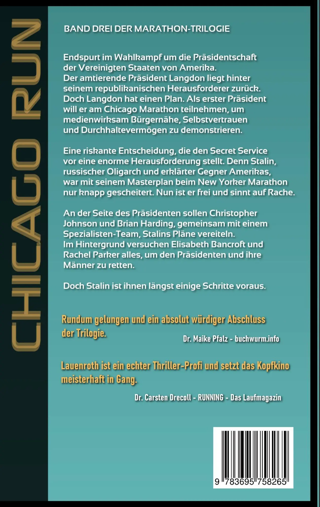 Rückseite: 9783695758265 | Chicago Run | Band 3 der Marathon-Thriller-Trilogie | Frank Lauenroth