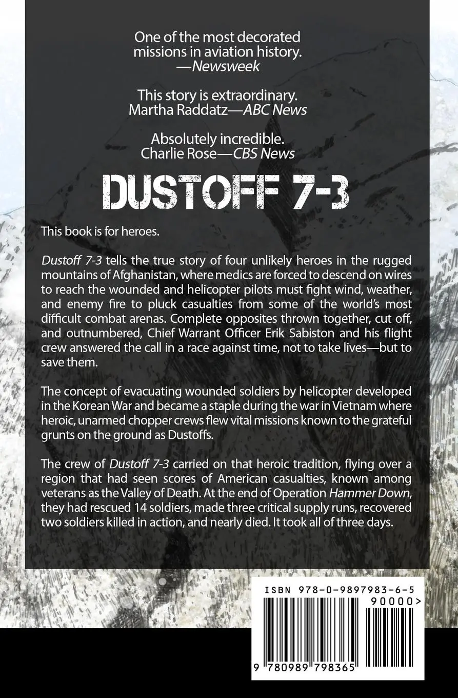 Rückseite: 9780989798365 | Dustoff 7-3 | Saving Lives under Fire in Afghanistan | Erik Sabiston