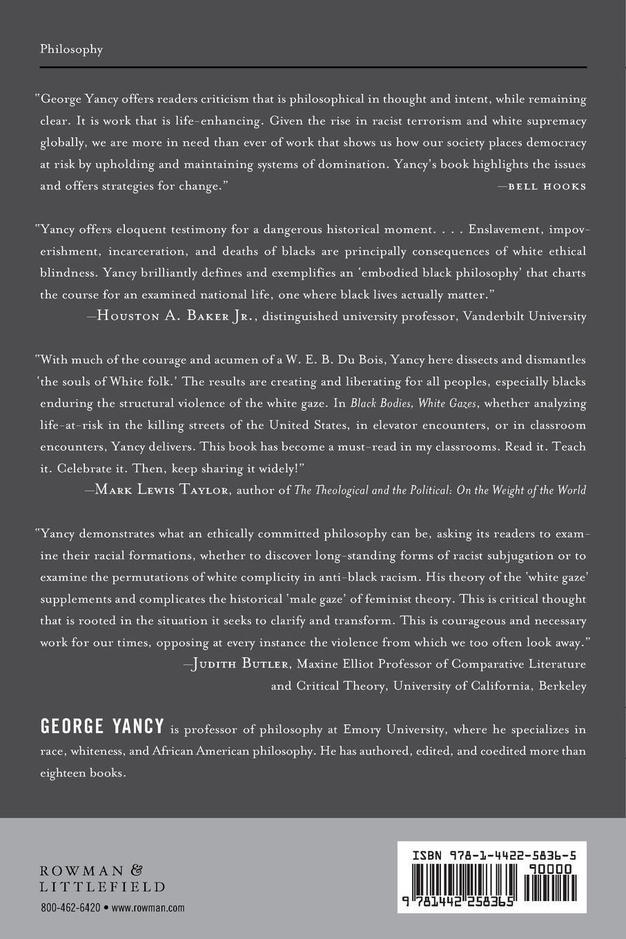 Rückseite: 9781442258365 | Black Bodies, White Gazes | George Yancy | Taschenbuch | Englisch