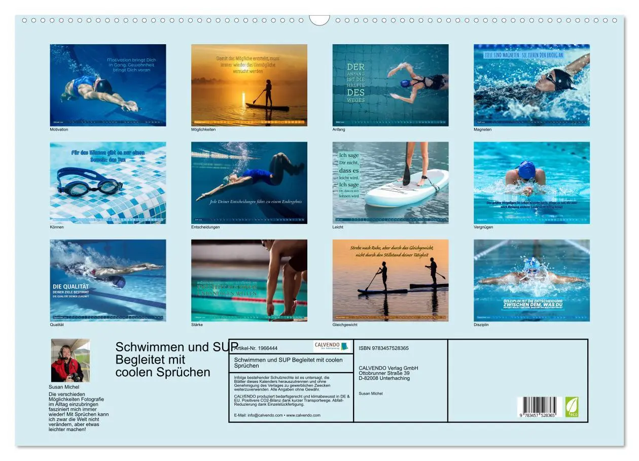 Bild: 9783457528365 | Schwimmen und SUP Begleitet mit coolen Sprüchen (Wandkalender 2026...