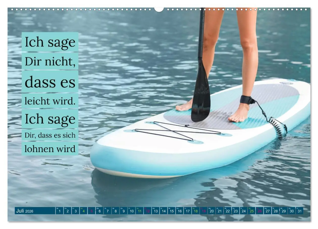 Bild: 9783457528365 | Schwimmen und SUP Begleitet mit coolen Sprüchen (Wandkalender 2026...