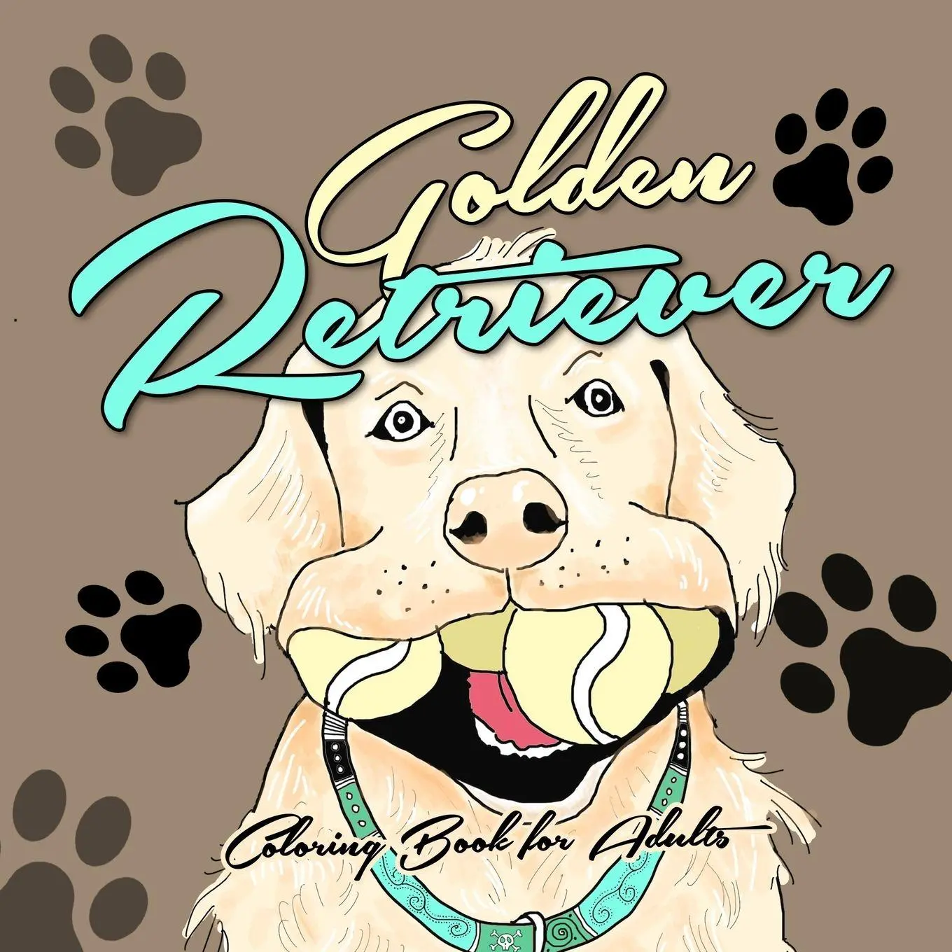 Cover: 9783758418365 | Golden Retriever Coloring Book for Adults | Monsoon Publishing | Buch