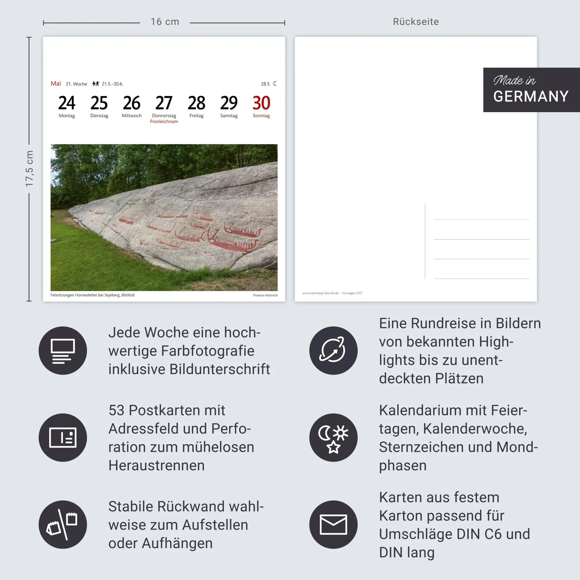 Bild: 9783840038365 | Norwegen Sehnsuchtskalender 2027 - Wochenkalender mit 53 Postkarten