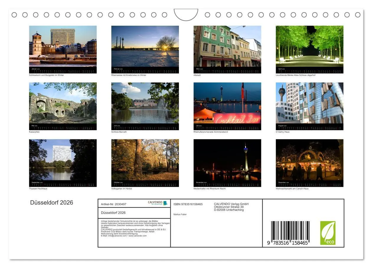 Bild: 9783516158465 | Düsseldorf 2026 (Wandkalender 2026 DIN A4 quer), CALVENDO...