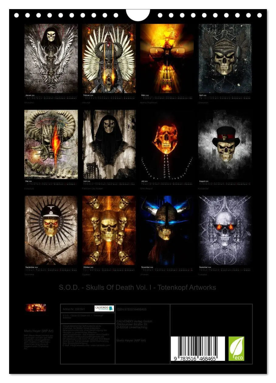 Bild: 9783516468465 | S.O.D. - Skulls Of Death Vol. I - Totenkopf Artworks (Wandkalender...
