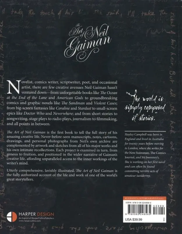 Rückseite: 9780062248565 | The Art of Neil Gaiman | Hayley Campbell | Buch | Gebunden | Englisch