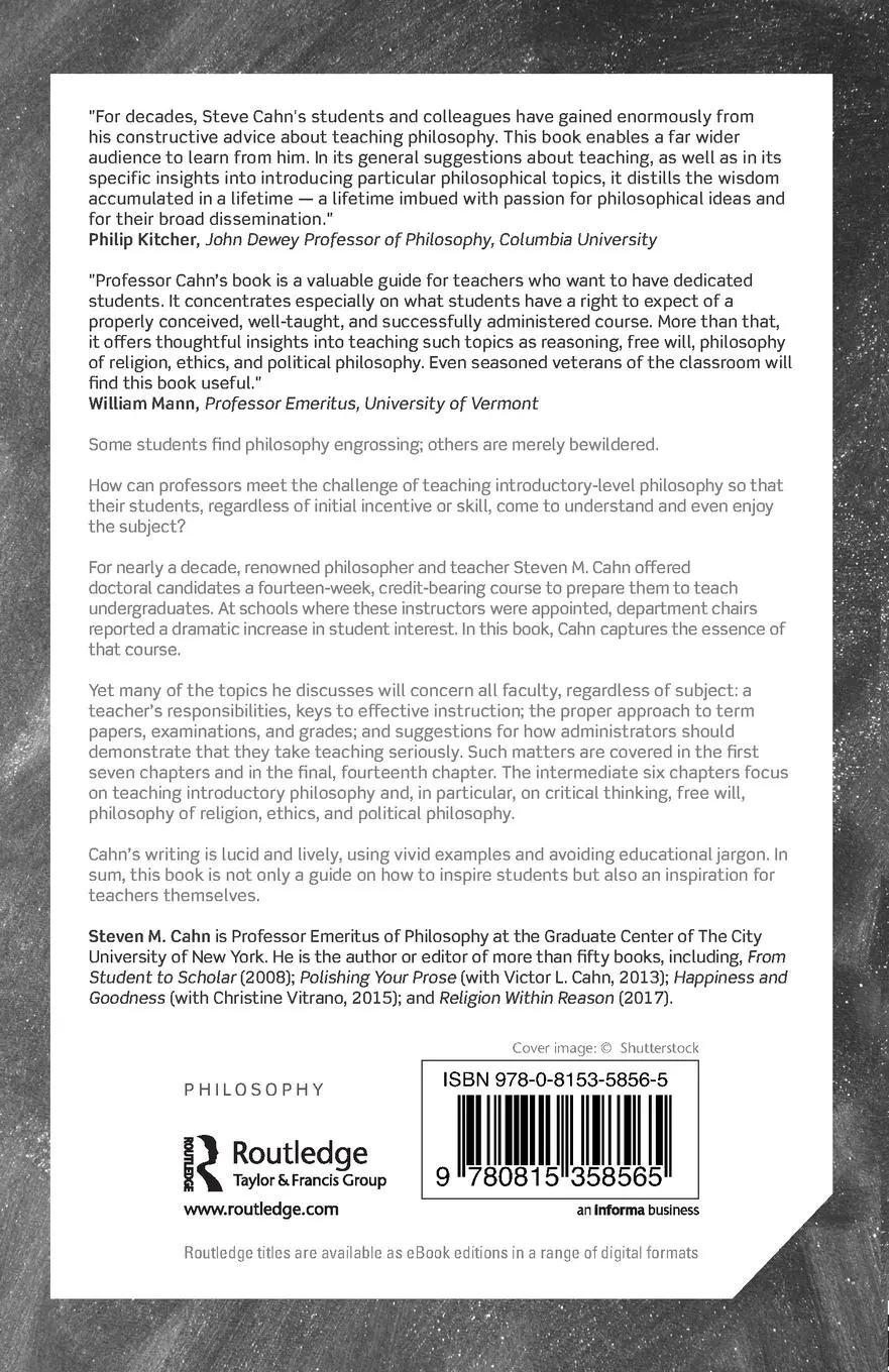 Rückseite: 9780815358565 | Teaching Philosophy | A Guide | Steven M Cahn | Taschenbuch | Englisch
