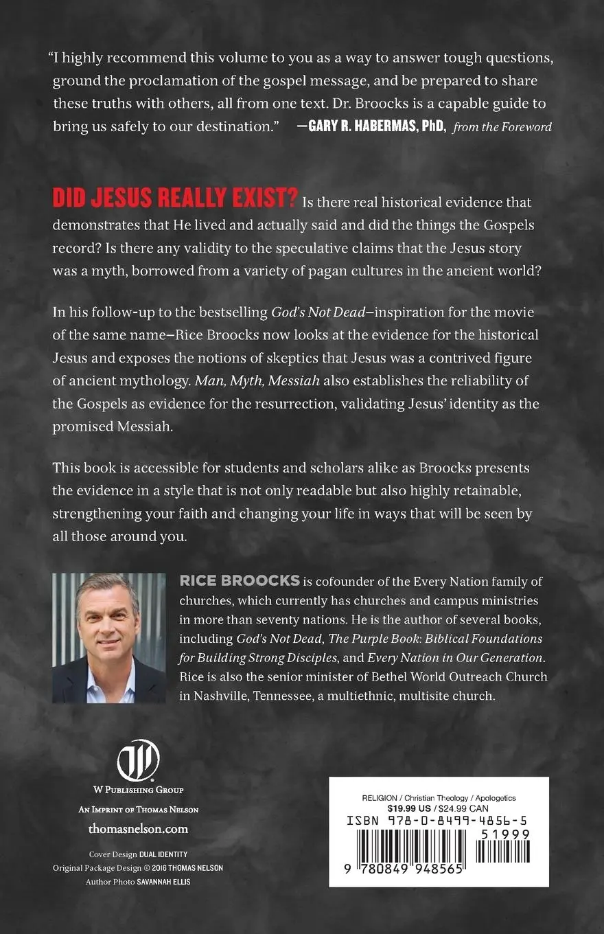 Rückseite: 9780849948565 | Man, Myth, Messiah | Answering History's Greatest Question | Broocks