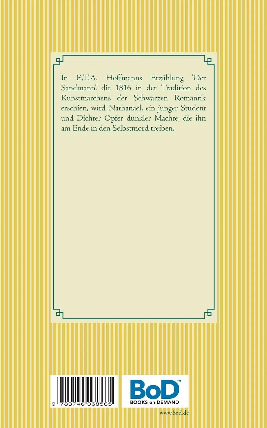 Rückseite: 9783746068565 | Der Sandmann | Band 37 | E. T. A. Hofmann | Taschenbuch | 52 S. | 2019
