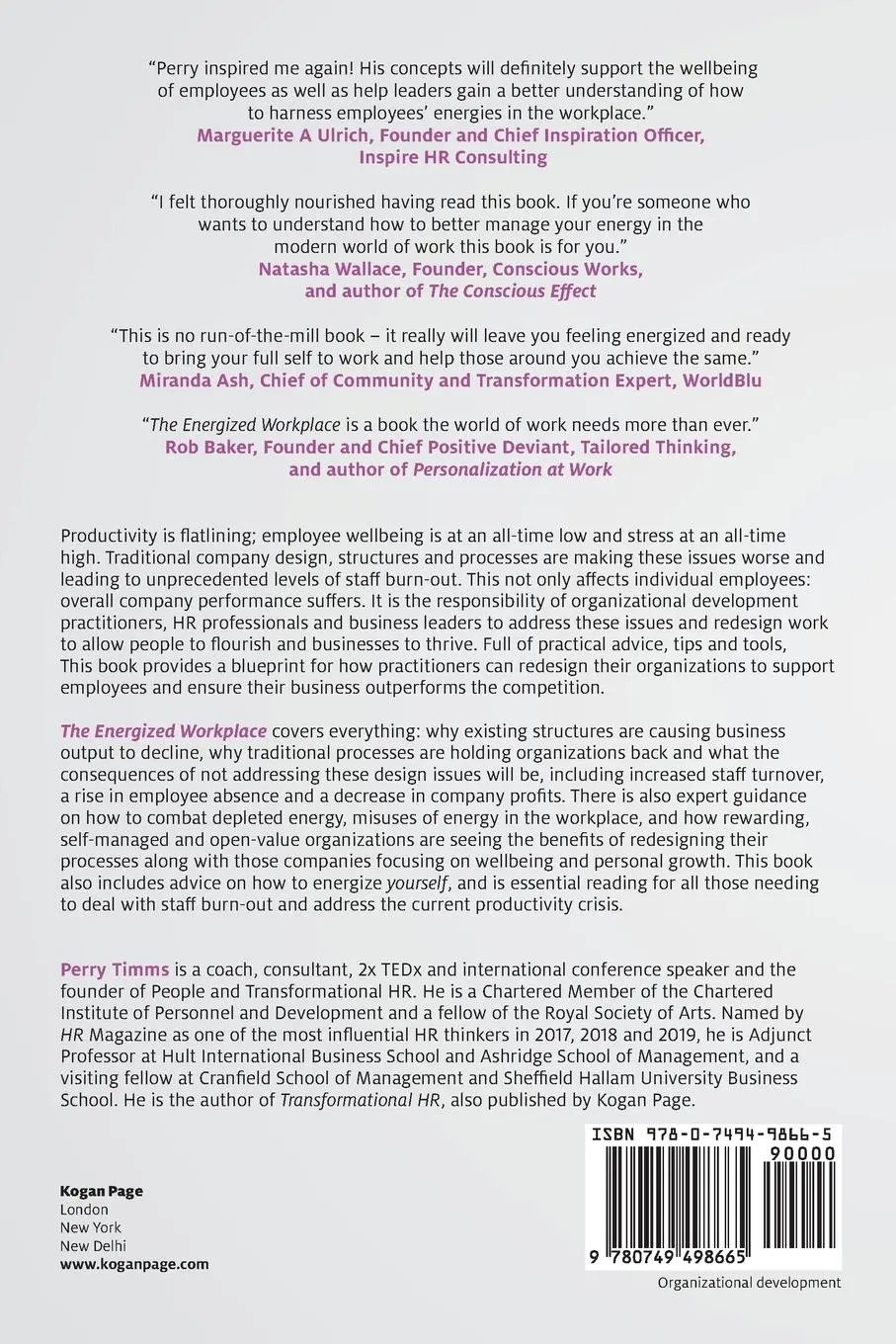 Rückseite: 9780749498665 | Energized Workplace | Designing Organizations Where People Flourish