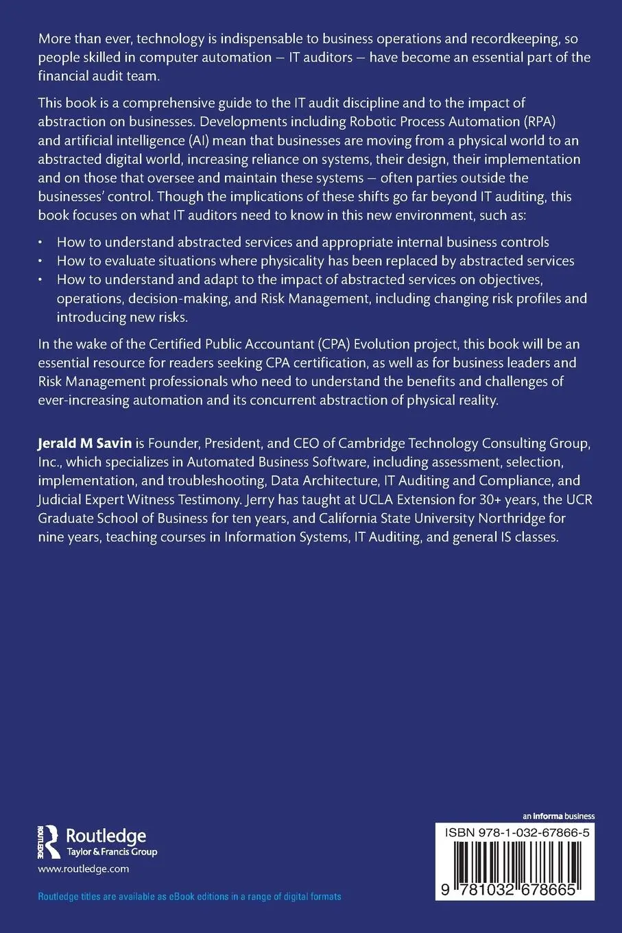 Rückseite: 9781032678665 | IT Auditing | Jerald Savin | Taschenbuch | Einband - flex.(Paperback)