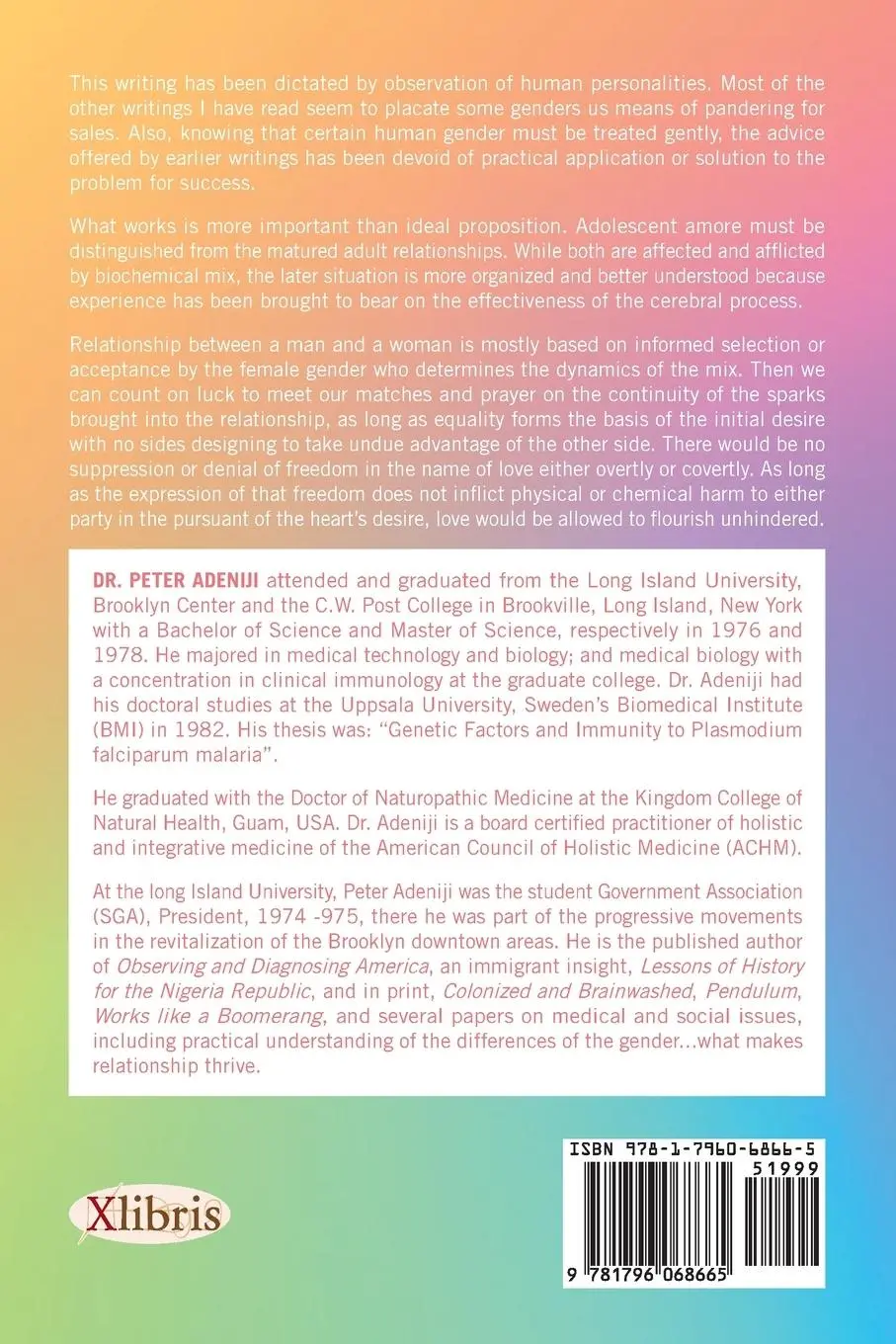 Rückseite: 9781796068665 | Understanding the Differences of the Genders | Otolorin Bell Nmd