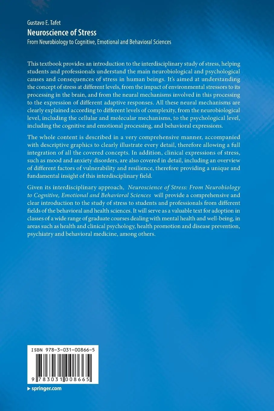 Rückseite: 9783031008665 | Neuroscience of Stress | Gustavo E. Tafet | Taschenbuch | vi | 2023