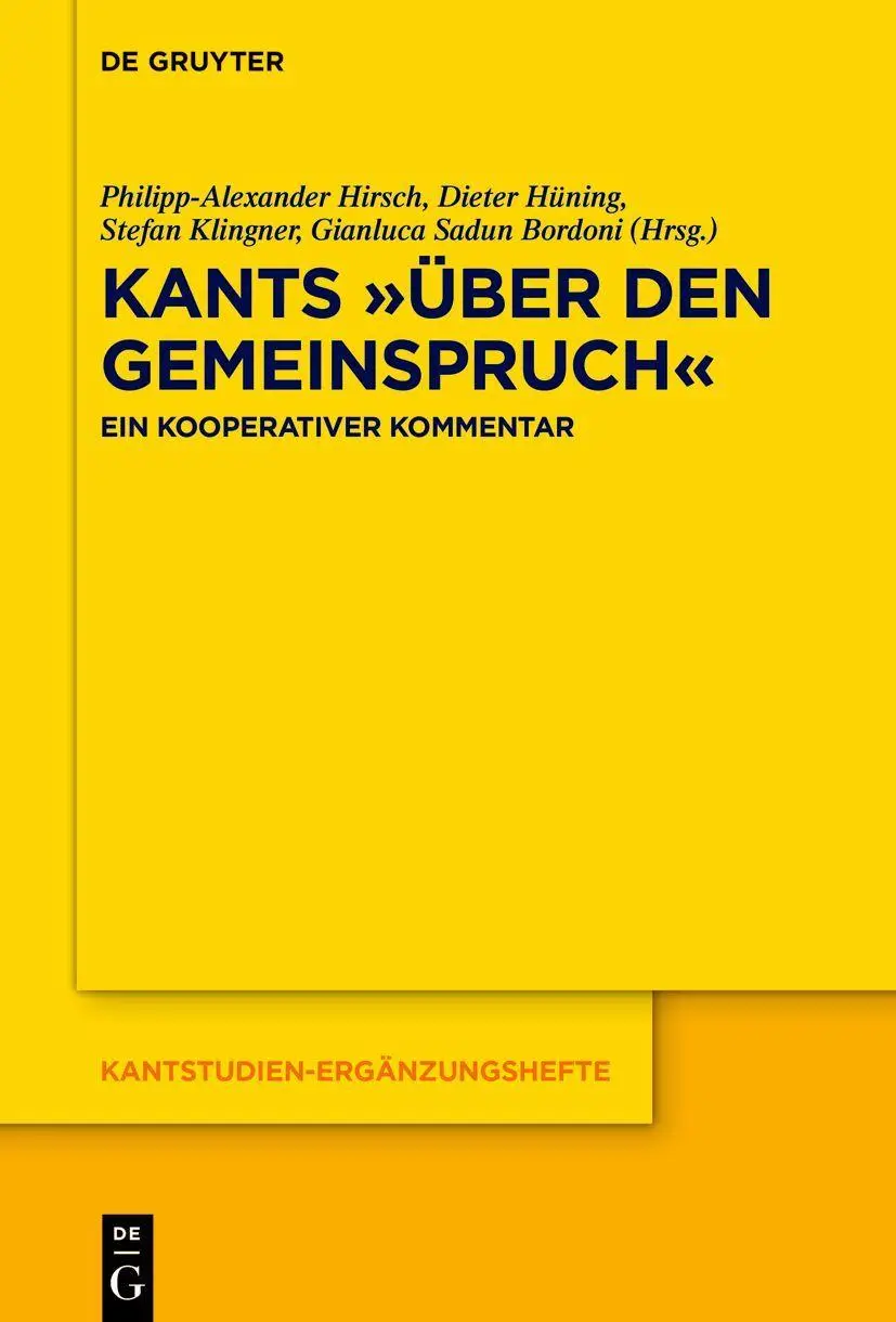 Cover: 9783119148665 | Kants 'Über den Gemeinspruch' | Ein kooperativer Kommentar | Buch | X