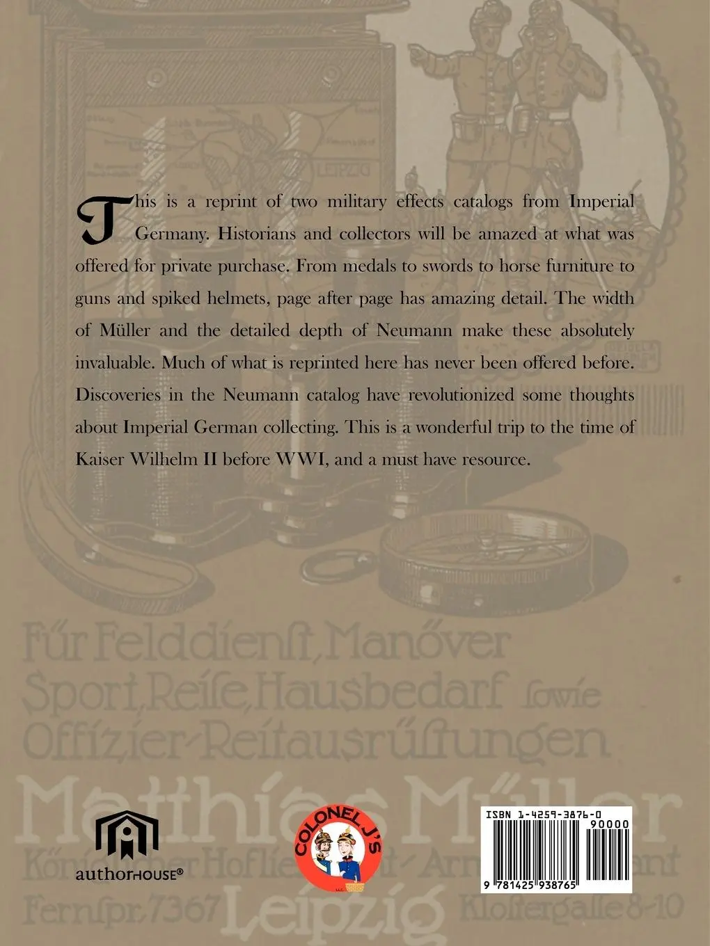 Rückseite: 9781425938765 | Neumann &amp; Müller Imperial German Military Catalogues | Taschenbuch