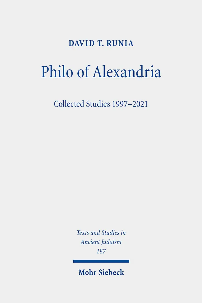 Cover: 9783161618765 | Philo of Alexandria | Collected Studies 1997-2021 | David T. Runia