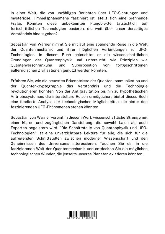 Rückseite: 9783384228765 | Die Schnittstelle von Quantenphysik und UFO-Technologien | Warner