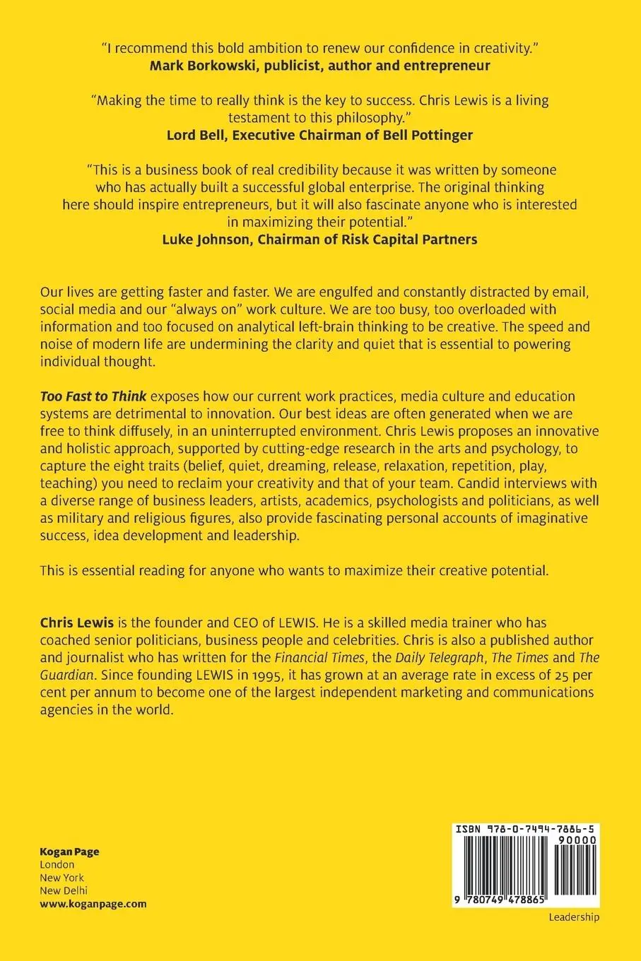 Rückseite: 9780749478865 | Too Fast to Think | Chris Lewis | Taschenbuch | Englisch | 2016