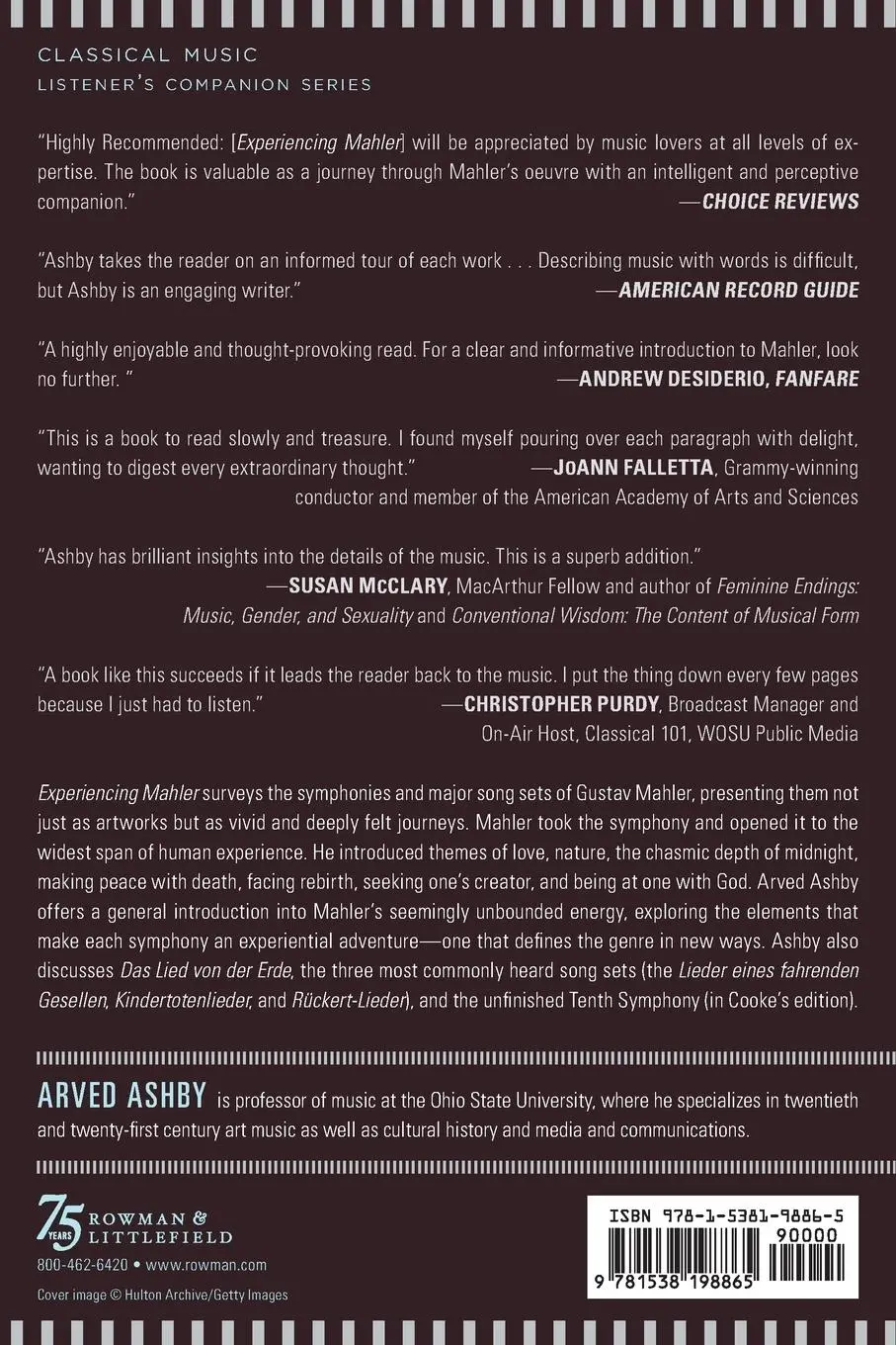 Rückseite: 9781538198865 | Experiencing Mahler | A Listener's Companion | Arved Ashby | Buch