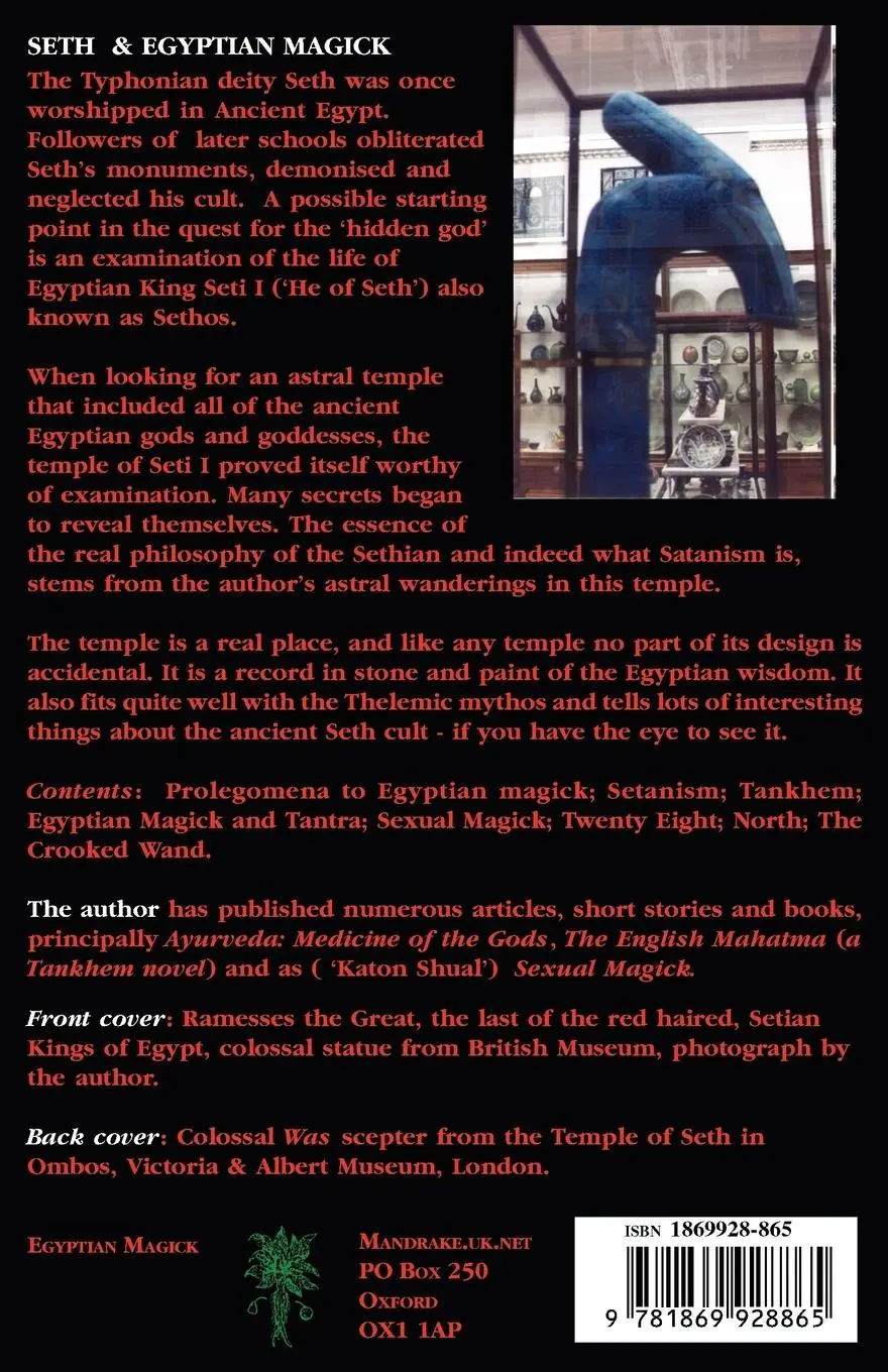 Rückseite: 9781869928865 | Tankhem | Seth &amp; Egyptian Magick | Mogg Morgan | Taschenbuch | 2005