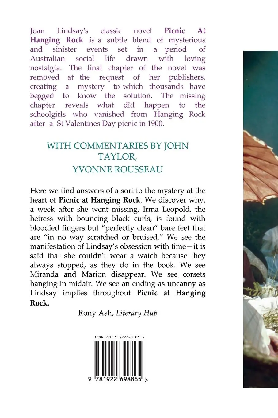 Rückseite: 9781922698865 | The Secret of Hanging Rock | Joan Lindsay | Taschenbuch | Englisch