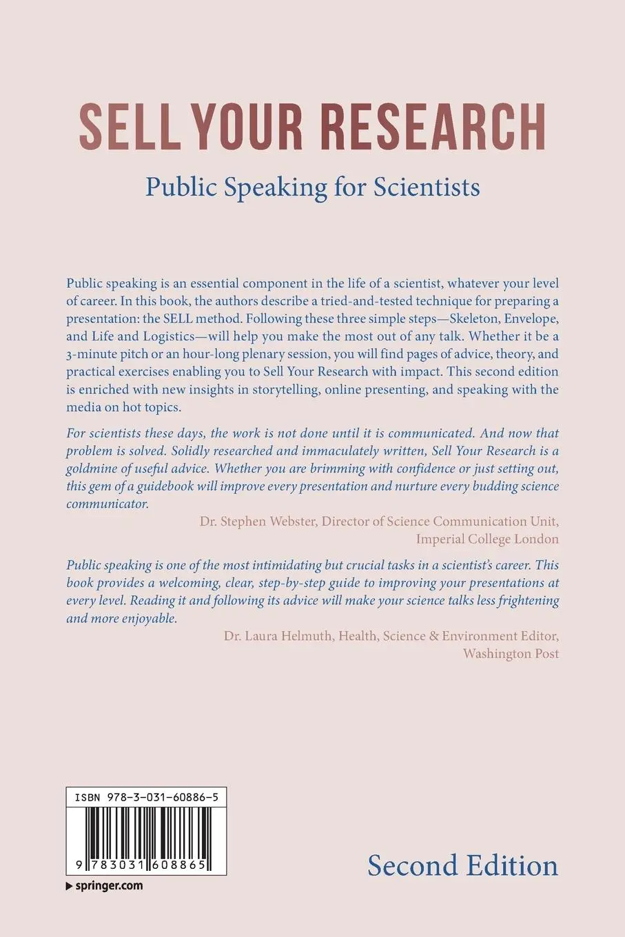 Rückseite: 9783031608865 | SELL YOUR RESEARCH | Public Speaking for Scientists | Bowers (u. a.)