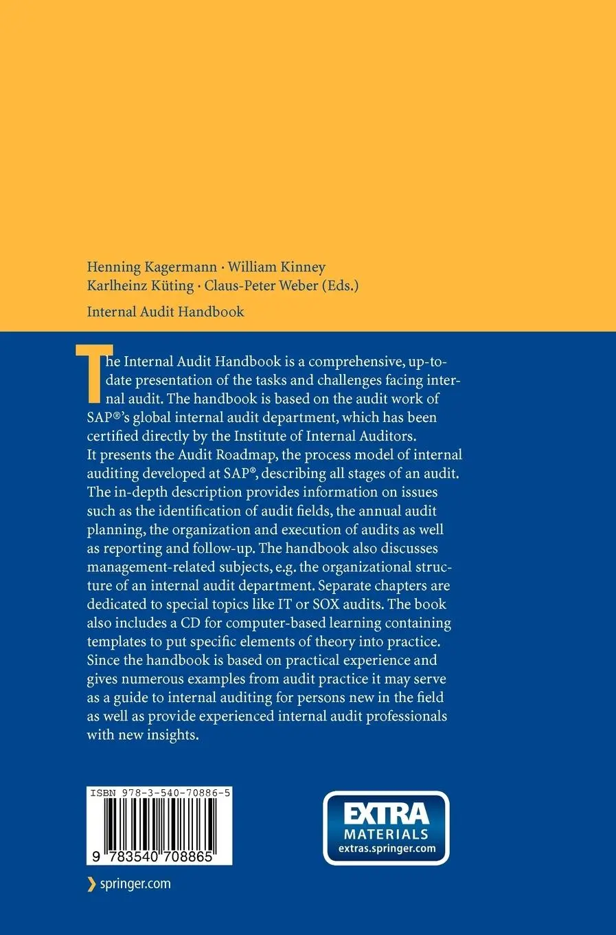 Rückseite: 9783540708865 | Internal Audit Handbook | Management with the SAP®-Audit Roadmap