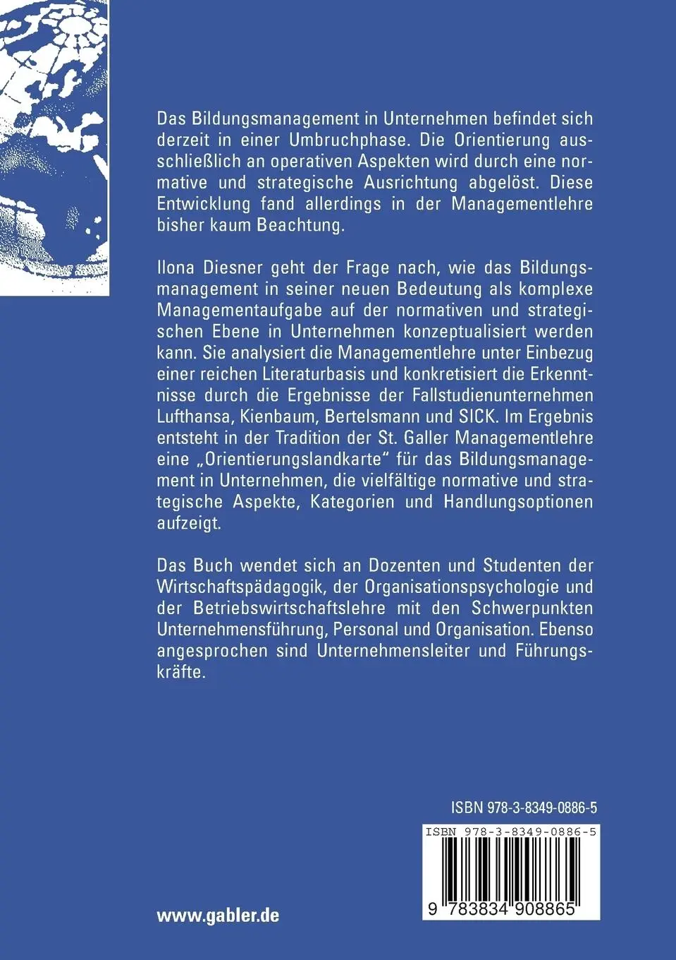 Rückseite: 9783834908865 | Bildungsmanagement in Unternehmen | Ilona Diesner | Taschenbuch | xxi