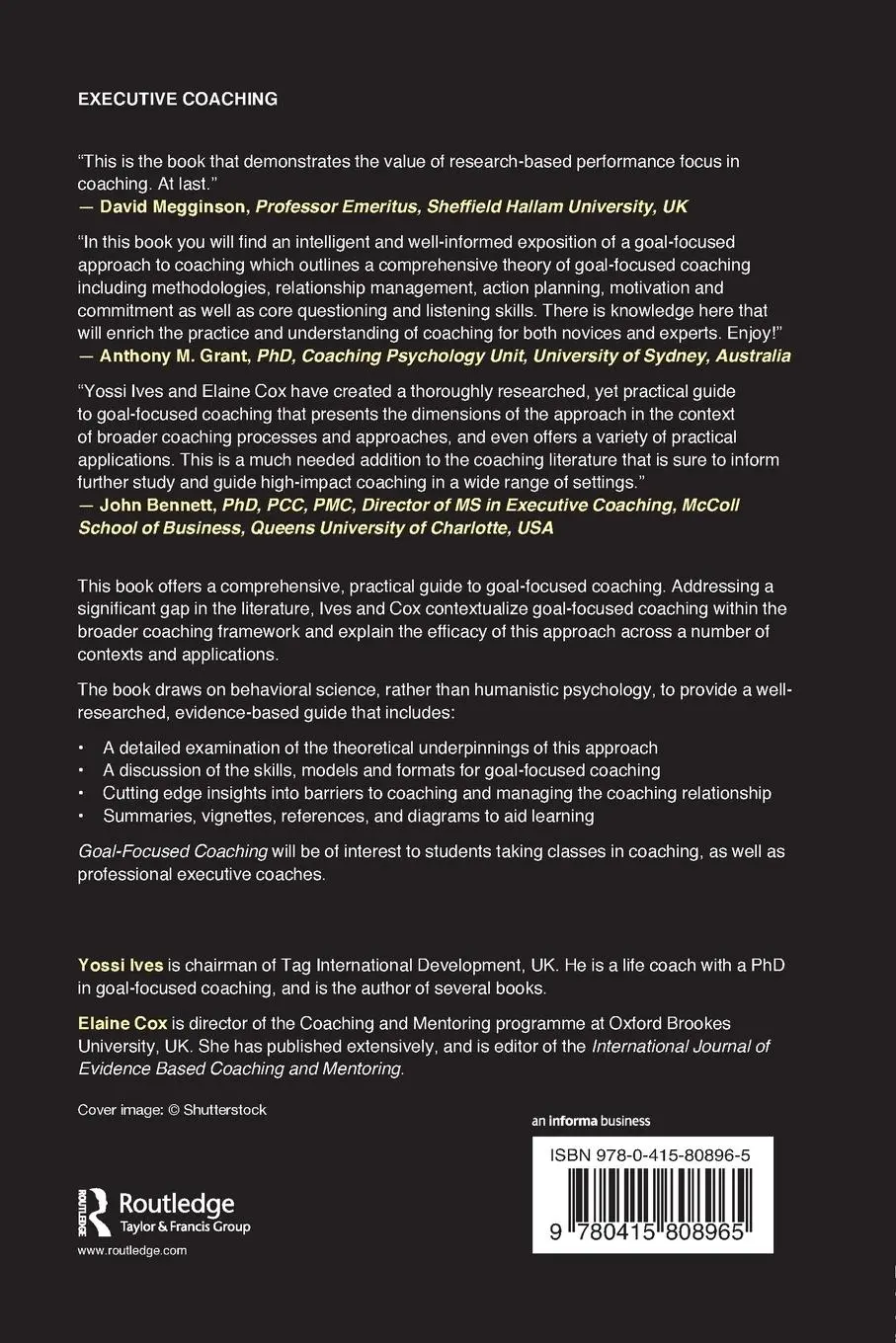 Rückseite: 9780415808965 | Goal-focused Coaching | Theory and Practice | Yossi Ives (u. a.)