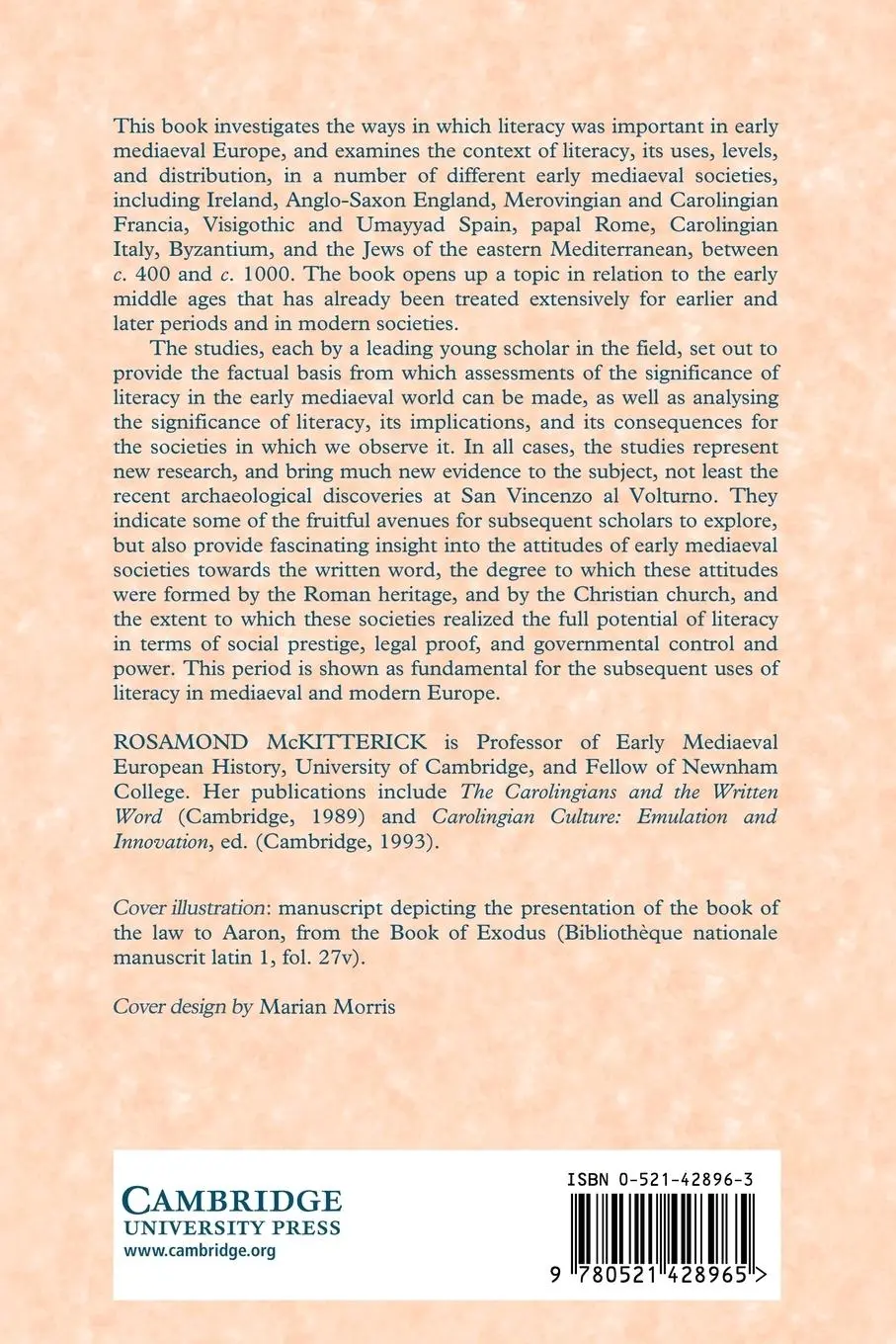 Rückseite: 9780521428965 | The Uses of Literacy in Early Mediaeval Europe | Rosamond Mckitterick