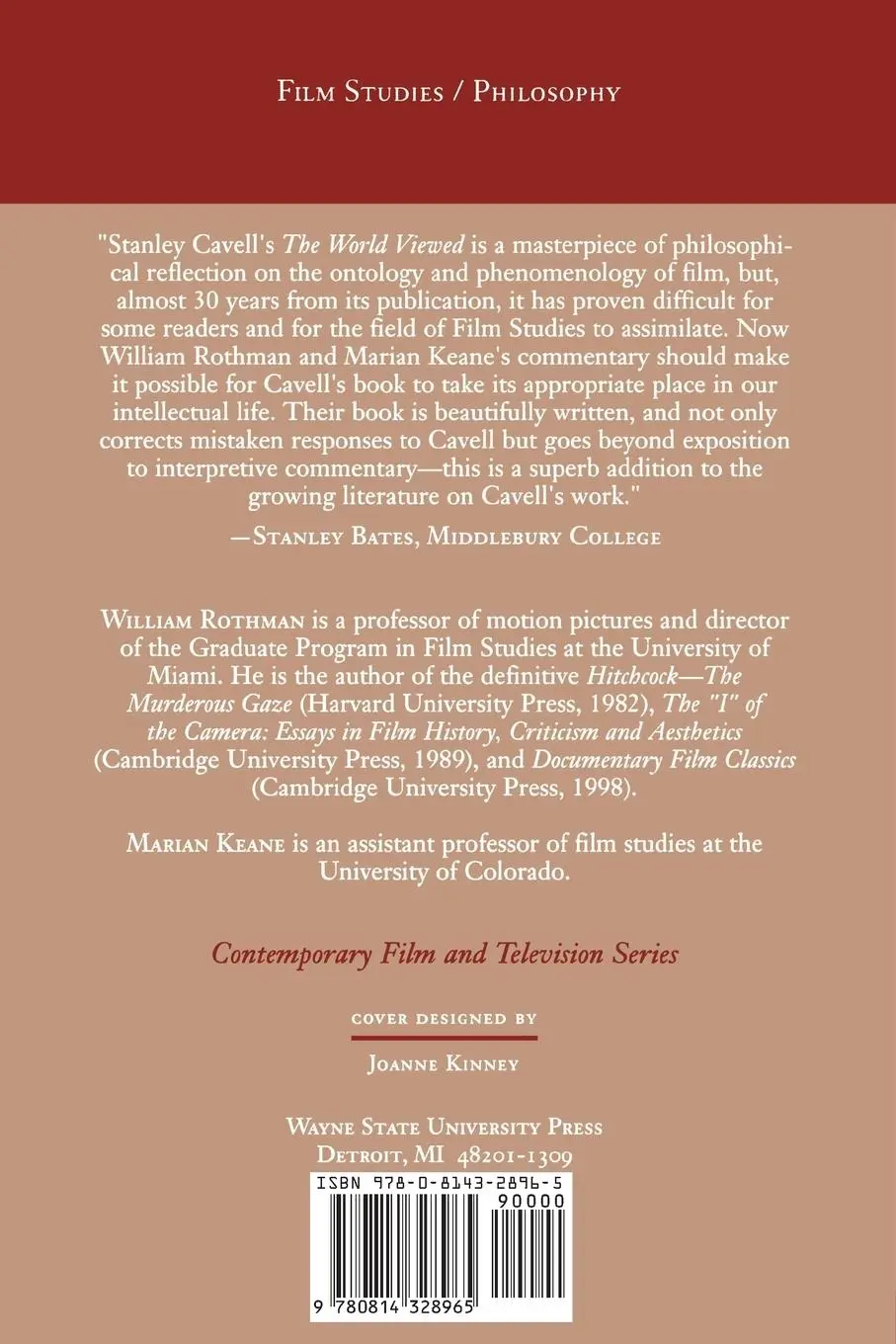 Rückseite: 9780814328965 | Reading Cavell's the World Viewed | Marian Keane (u. a.) | Taschenbuch