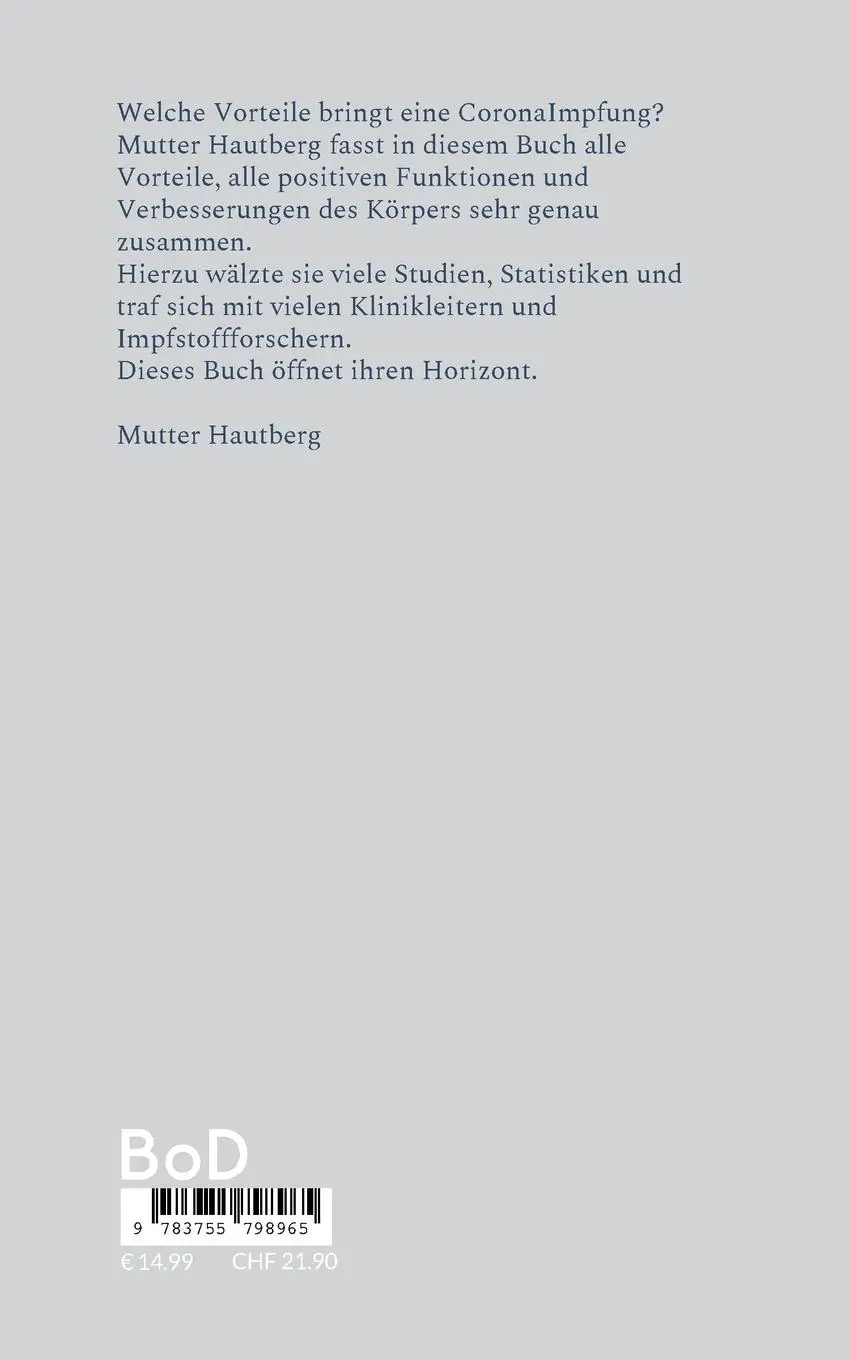 Rückseite: 9783755798965 | Vorteile einer Covid-19-Impfung | Biontech Astra Zeneca Moderna | Buch