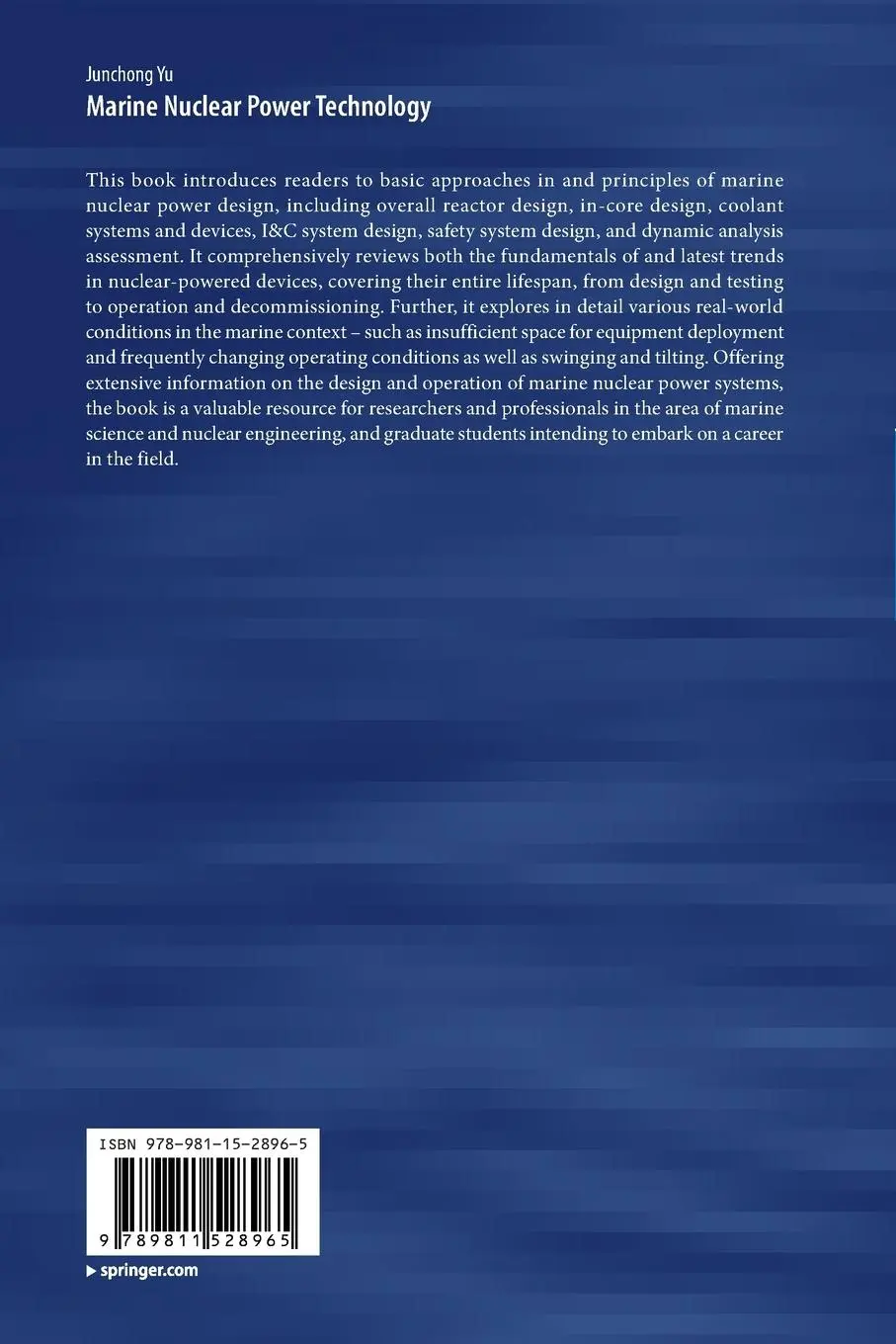 Rückseite: 9789811528965 | Marine Nuclear Power Technology | Junchong Yu | Taschenbuch | xviii