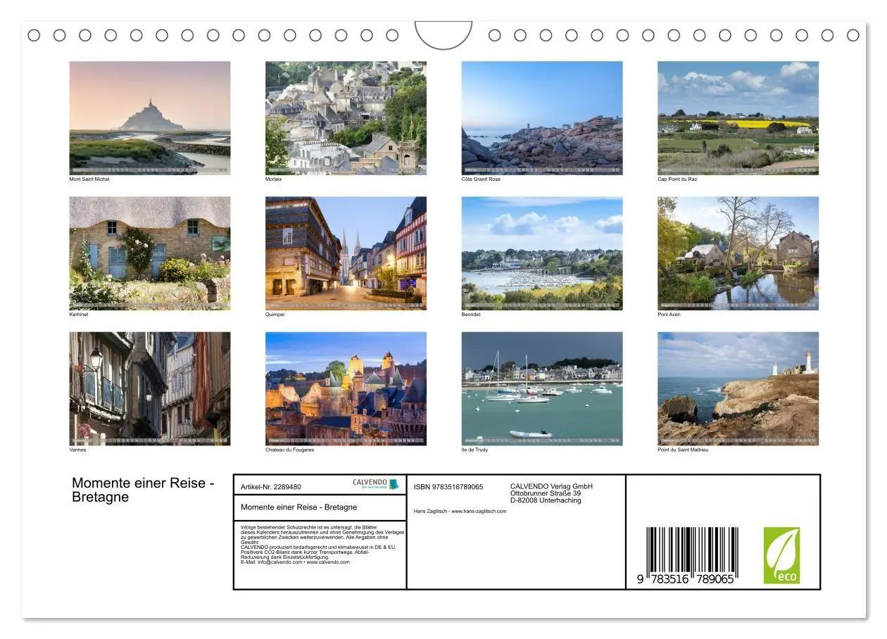 Bild: 9783516789065 | Momente einer Reise - Bretagne (Wandkalender 2027 DIN A4 quer),...