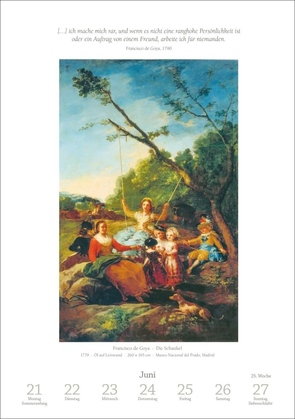 Bild: 9783840039065 | Kunst Wochen-Kulturkalender 2027 - 53 Meisterwerke der Malerei | 54 S.