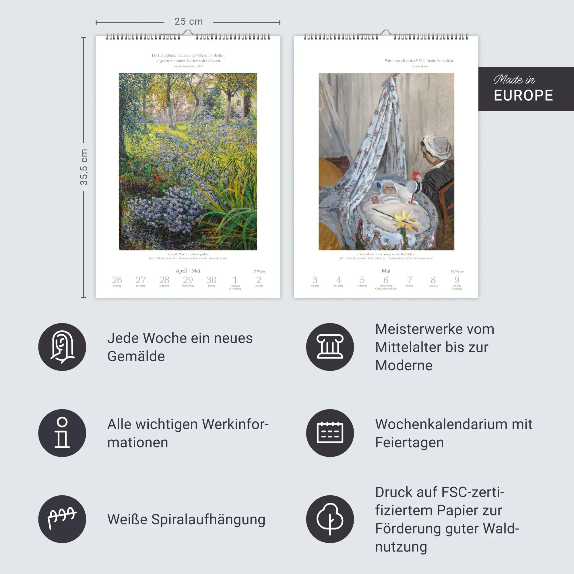 Bild: 9783840039065 | Kunst Wochen-Kulturkalender 2027 - 53 Meisterwerke der Malerei | 54 S.