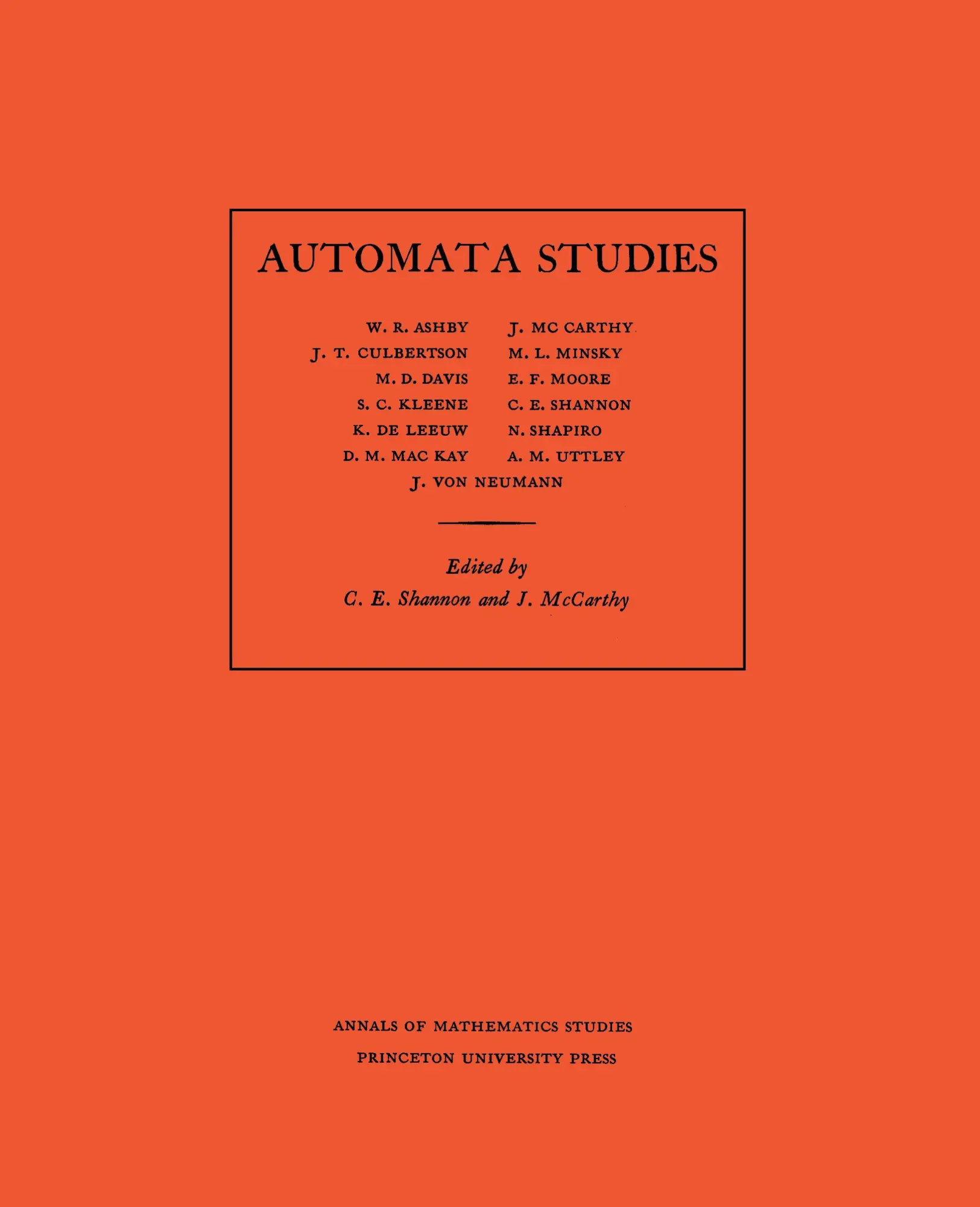 Cover: 9780691079165 | Automata Studies | C. E. Shannon (u. a.) | Taschenbuch | Englisch
