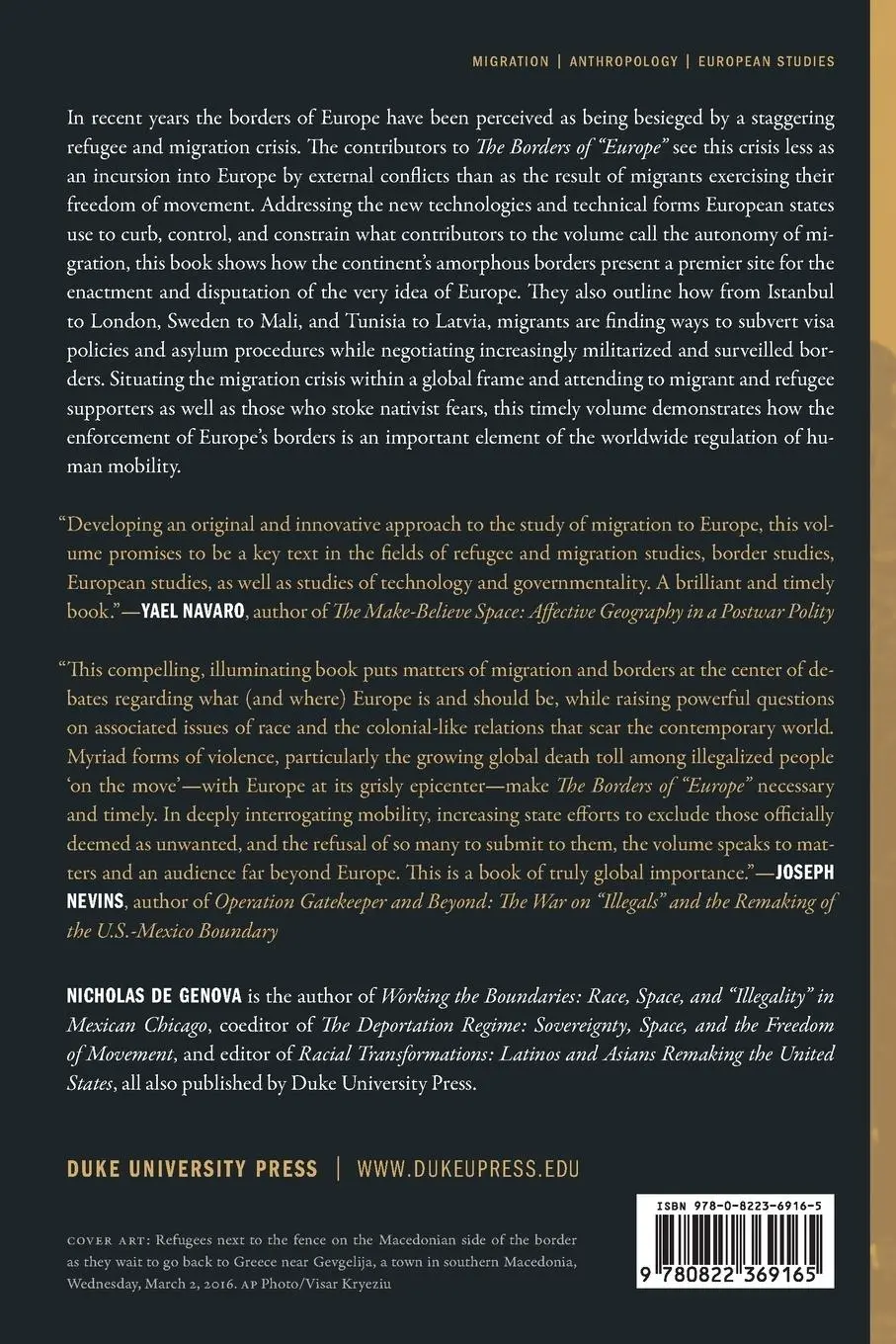 Rückseite: 9780822369165 | The Borders of "Europe" | Autonomy of Migration, Tactics of Bordering