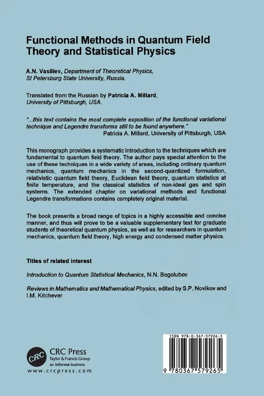 Rückseite: 9780367579265 | Functional Methods in Quantum Field Theory and Statistical Physics